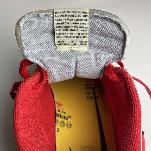 Nike Dunk Low x OFF-WHITE University Red 2019 Men's Size 11.5 AUTHENTIC - Picture 12 of 16